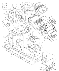 Chassis And Hood Diagram and Parts List for 385002X50C 2007 Briggs and Stratton Lawn Tractor